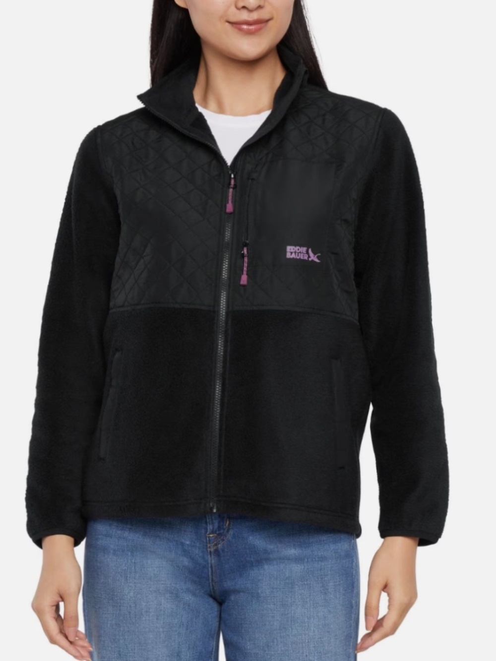 Eddie Bauer Women's Mixed Media Fleece Jacket - xxl